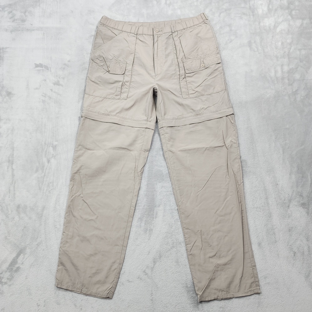 Vintage Sportif Pants Mens 32x30 Beige Convertible Nylon Hiking Cargo Outdoor
